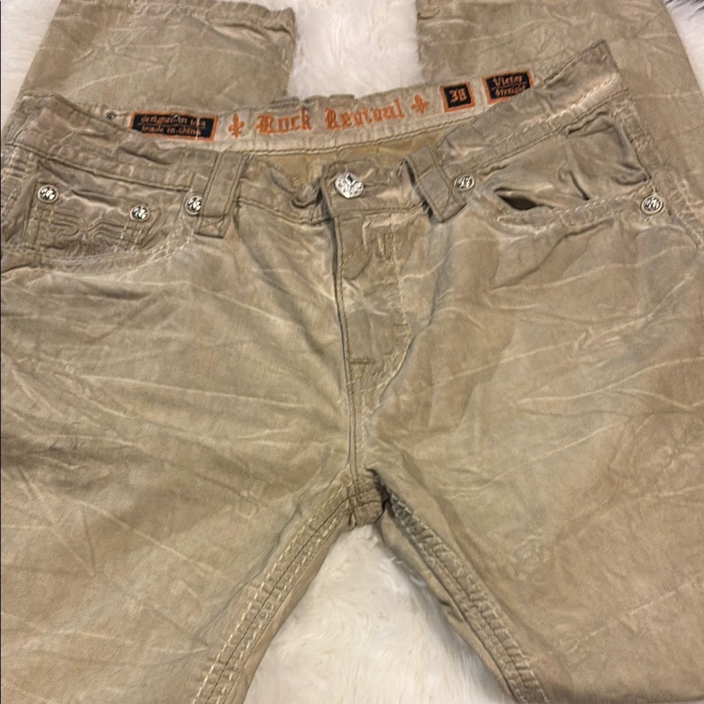 Rock Revival Men's Straight Jeans - Tan